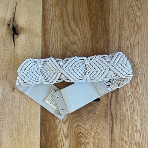 Beige/White Macramé Belt